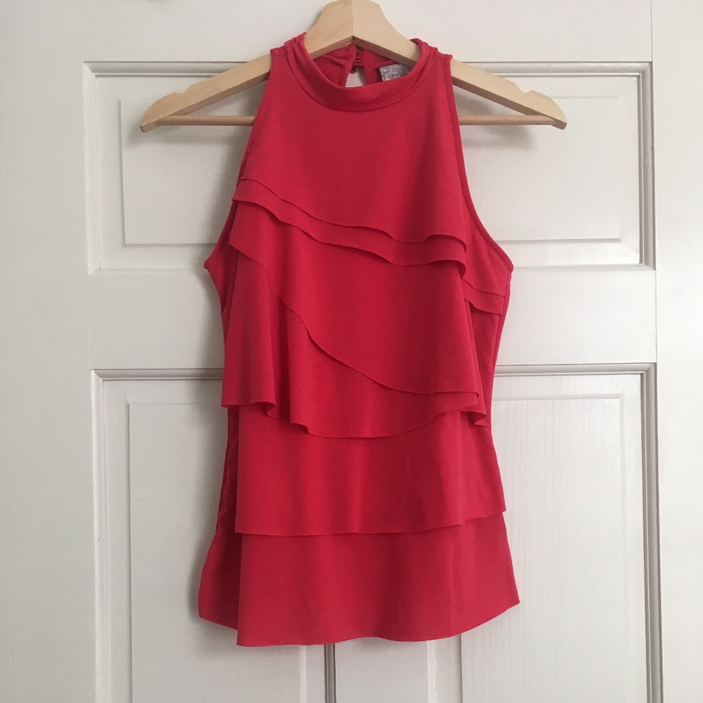 GRAYSON RED SLEEVELESS BLOUSE S